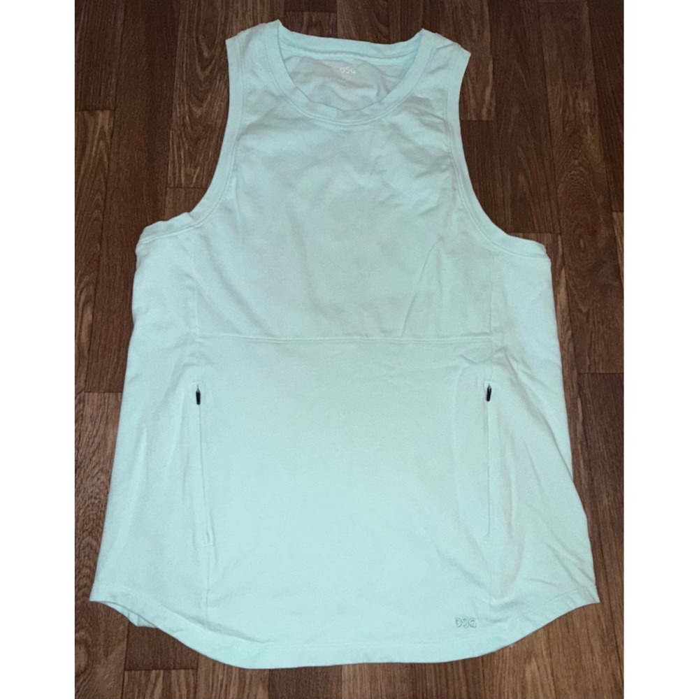 DSG Twitch Allison‎ Mens Mint Green Organic Cotton Muscle Tank Top Size M Pocket